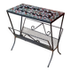 Table d'appoint et porte-revue vintage en fer forgé et carreaux de céramique