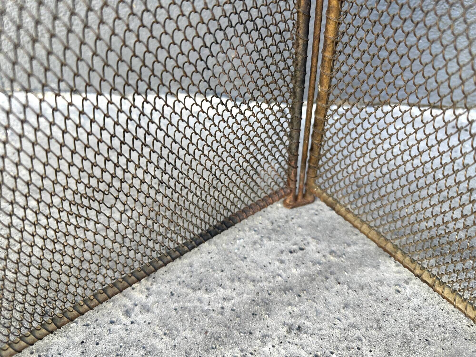 Antique fireplace screen from the 19th century, Napoleon III spark guard.