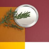 Round mirror to ask grooved stainless on board made in france 50 years