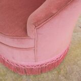 Old pink vintage padded "toad" chair