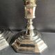 Pair of candlesticks in silver metal regency style