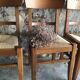 4 chaises vintage en bois et paille