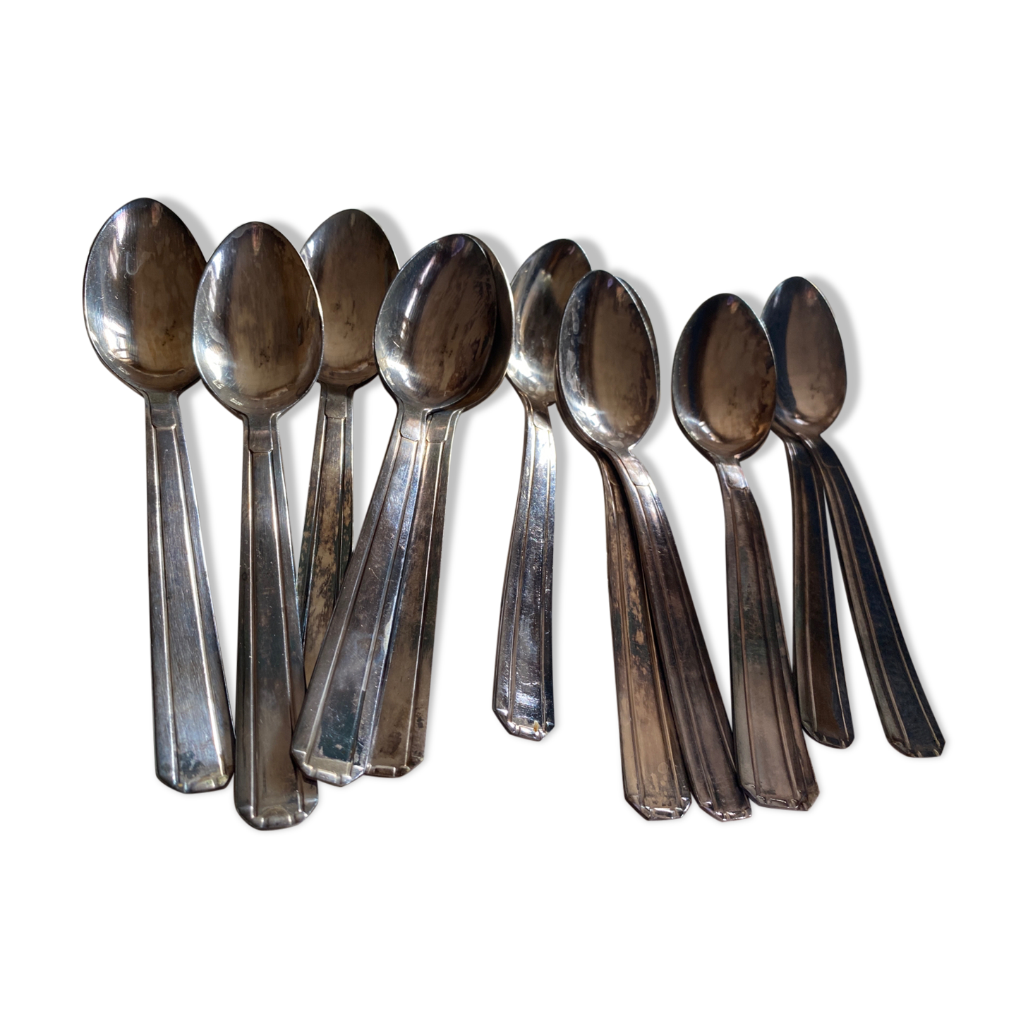 Coffret  de cuillère  à dessert  en métal argenté
