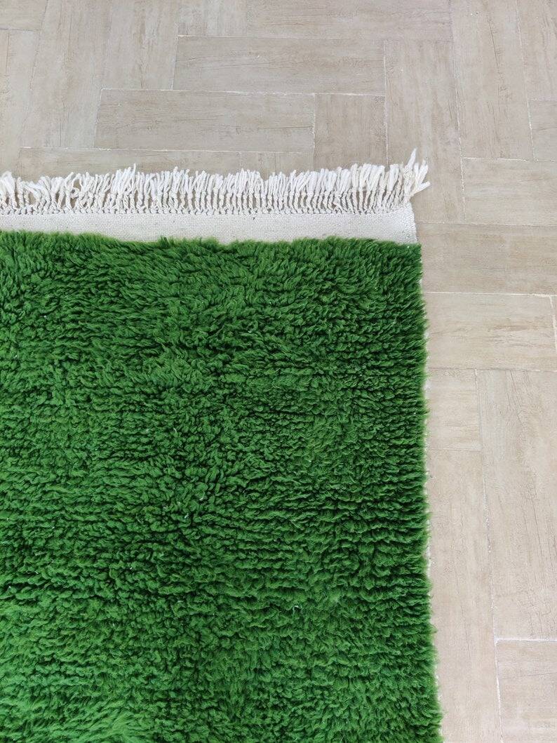 Green Berber rug 3/2 metres
