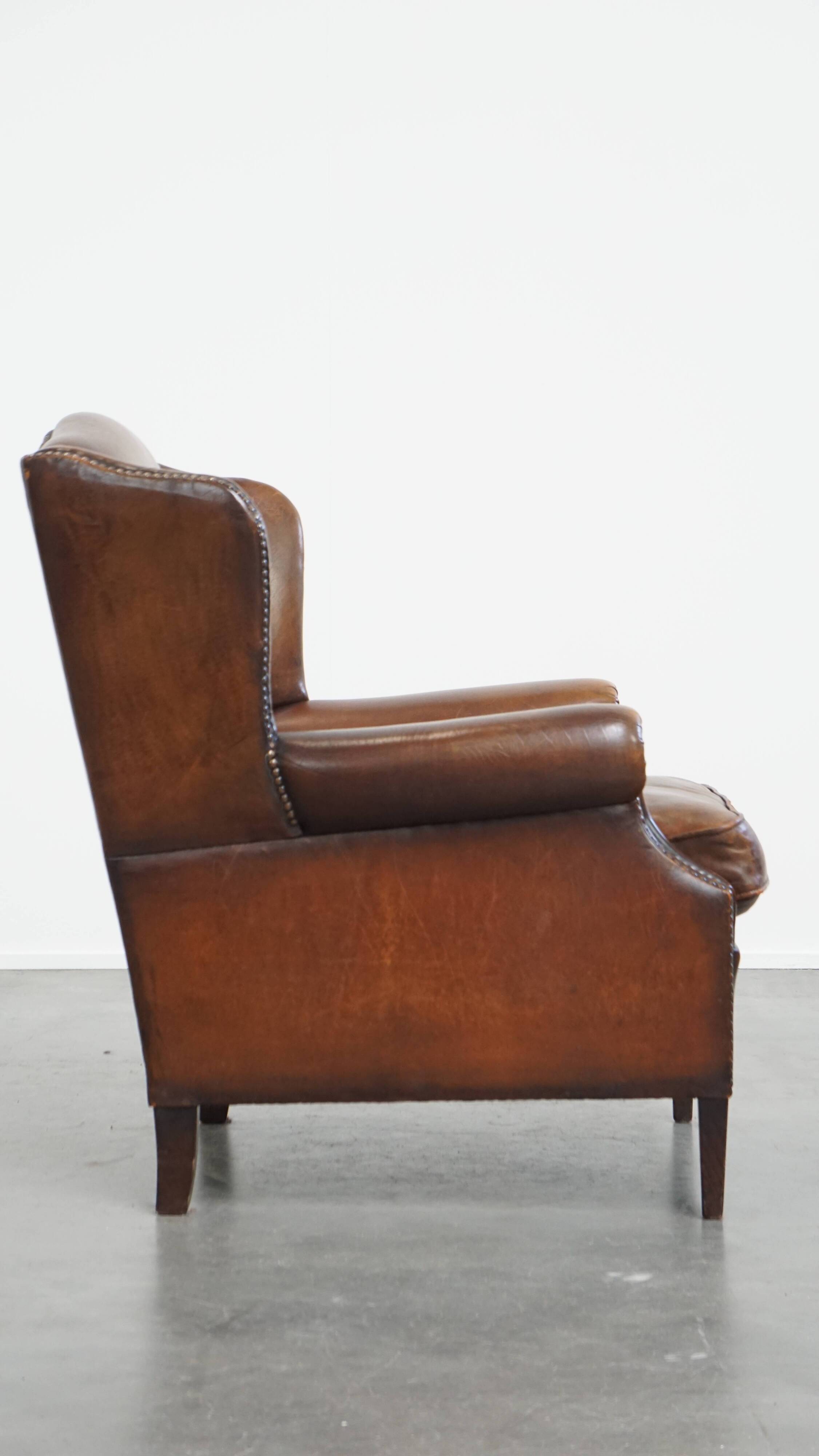 Wingback Chair in Sheepskin Leather