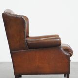 Wingback Chair in Sheepskin Leather