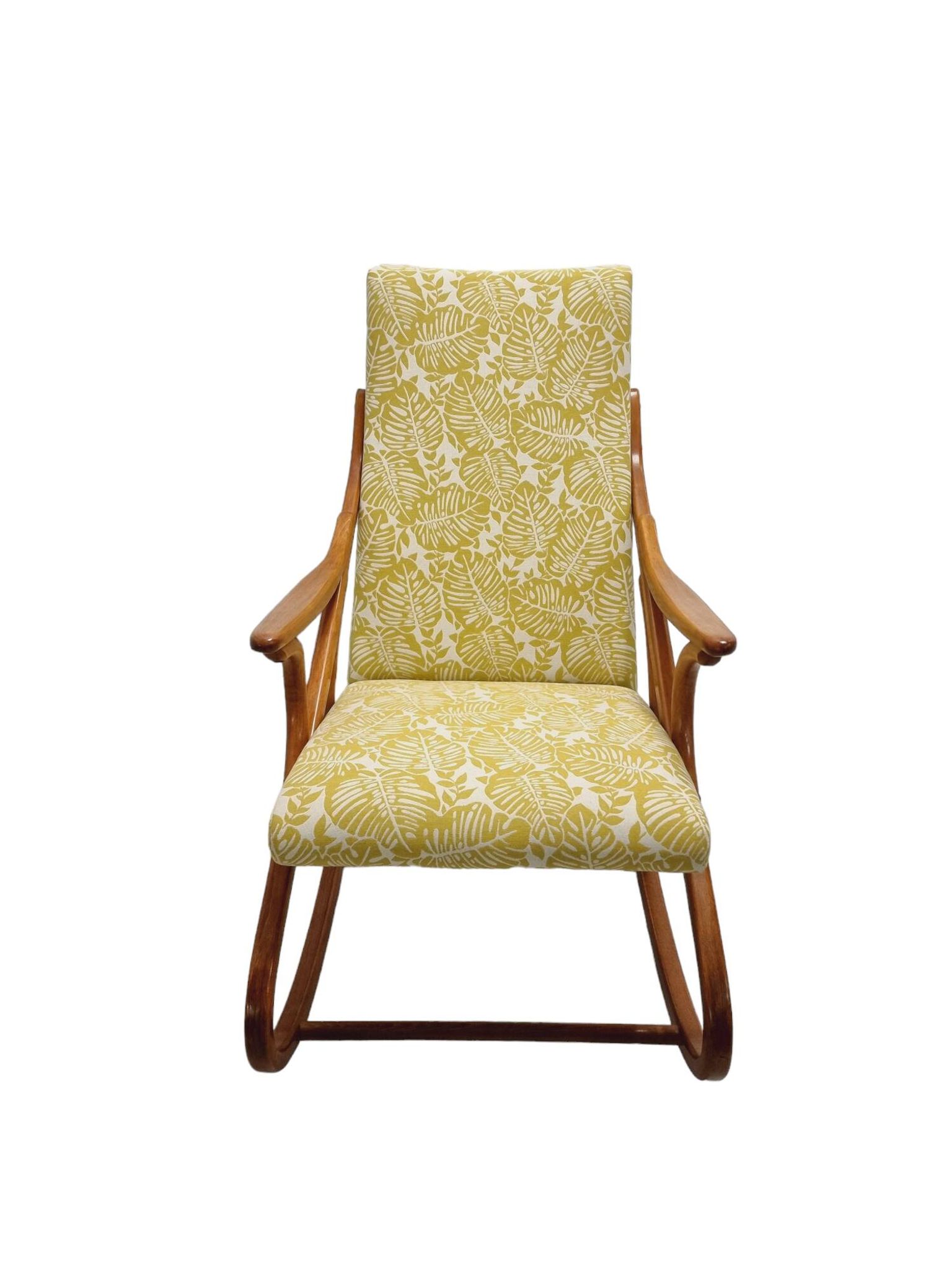 Mid Century, vintage bentwood rocking chair by TON, 1950-60s Czechoslovakia