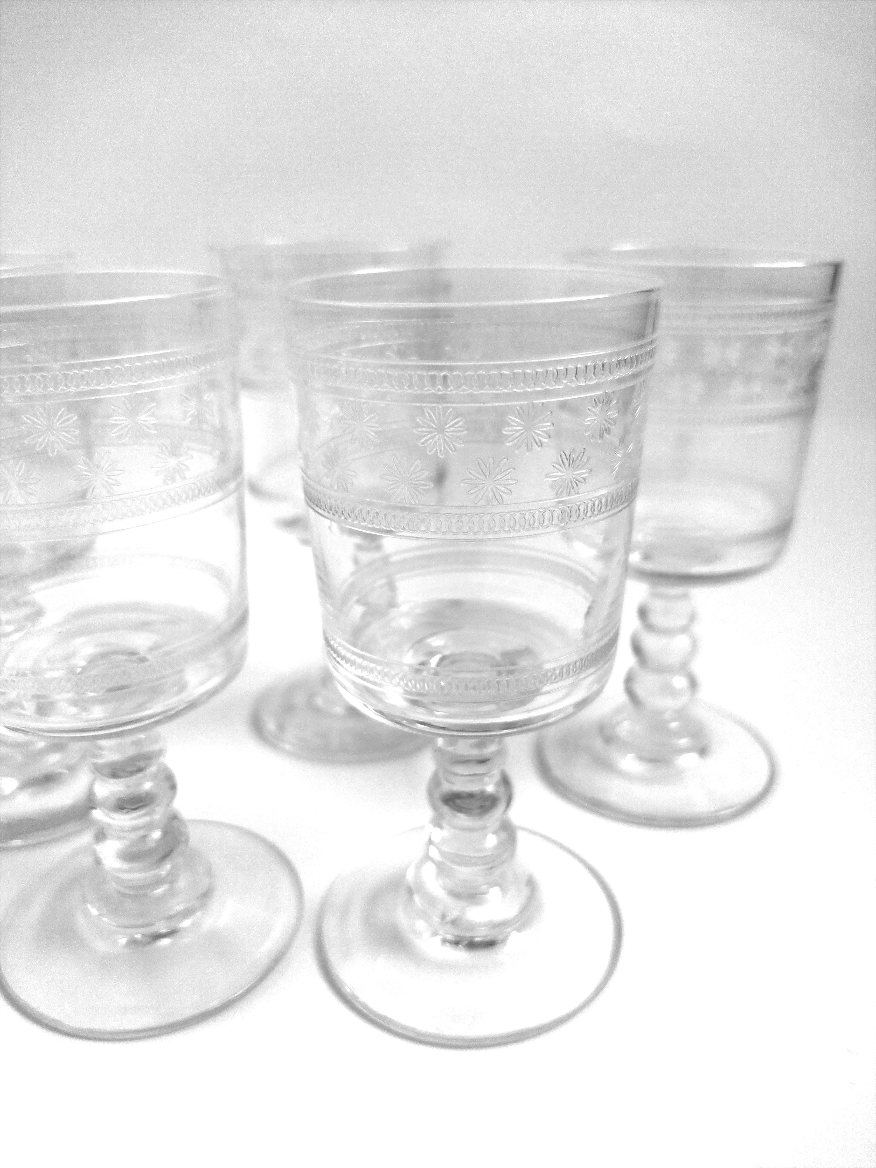 5 Baccarat crystal aperitif/digestive glasses model 4770 (1916 catalogue)