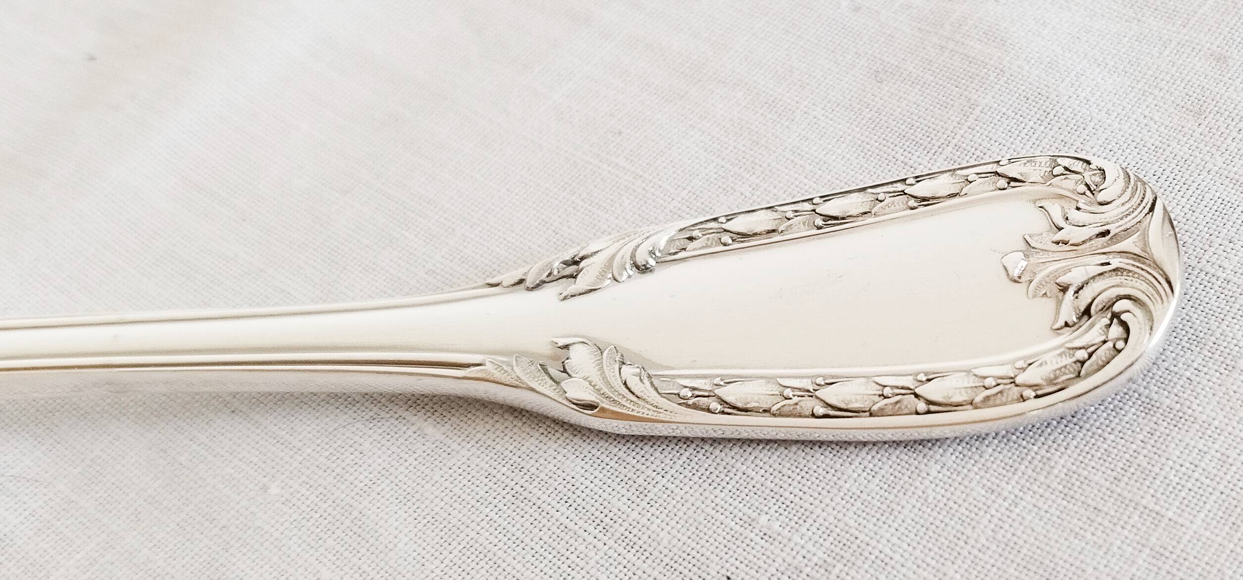 Silver cutlery, 1 fork and 1 spoon, Orfévrerie Saint Médard