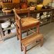 Chaise haute de métier en bois et paille