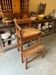 Chaise haute de métier en bois et paille
