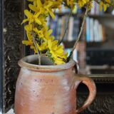 Round-handled terracotta pot vase