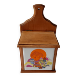 Wooden spice box and wall ceramic