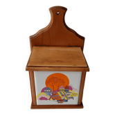 Boîte à épices bois et céramique murale