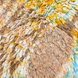 Moroccan Berber rug Boujaad ochre with colorful patterns 297x197cm