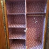 Handcrafted wooden doll cabinet, vintage French 50s