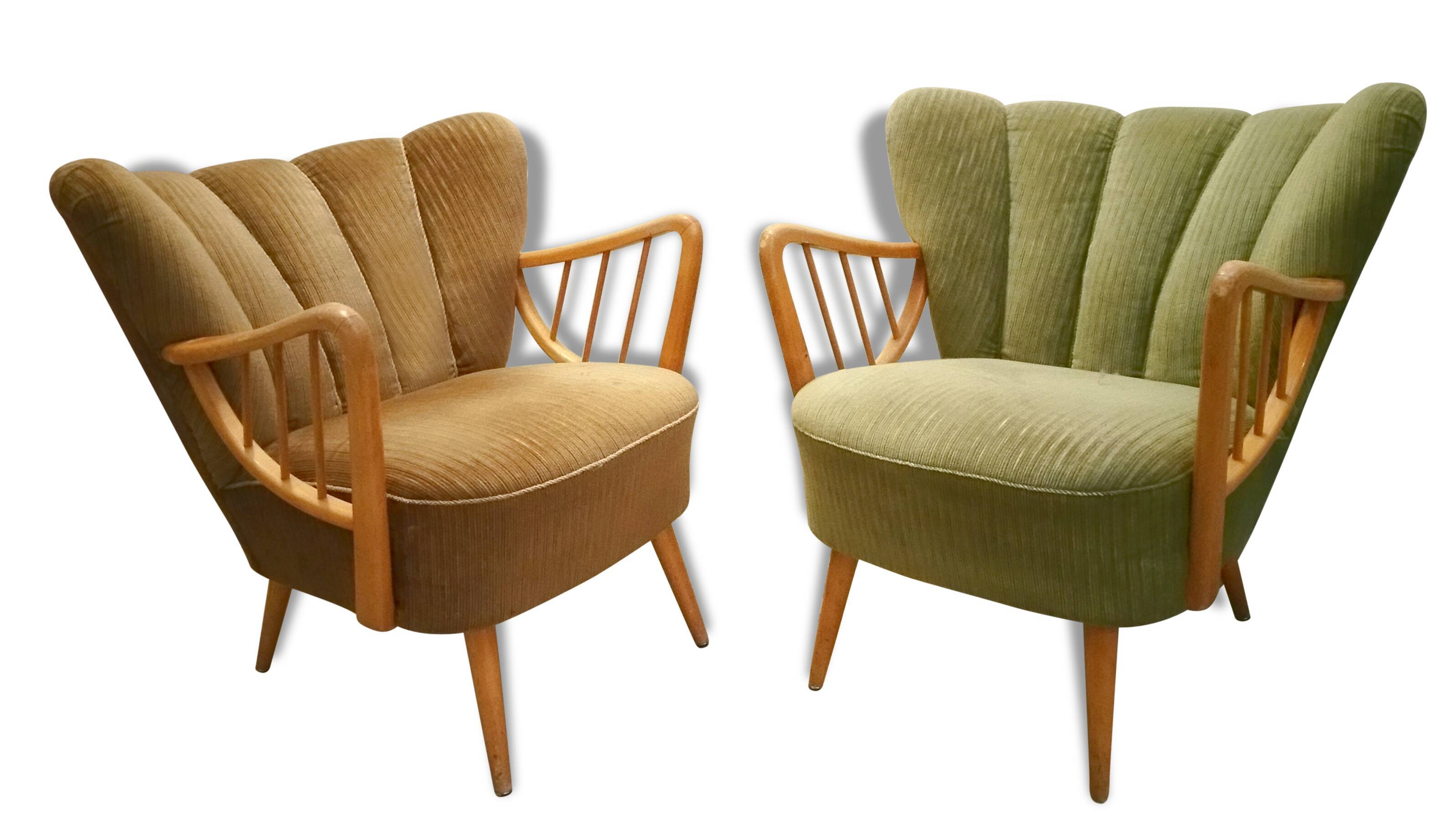 1/3 cocktail 50s/60s Scandinavian Danish velvet Chair