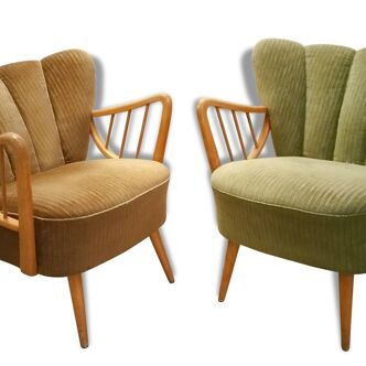 1/3 cocktail 50s/60s Scandinavian Danish velvet Chair