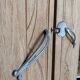 Vintage Art Deco duo of doors Rose and Daisy solid oak wood