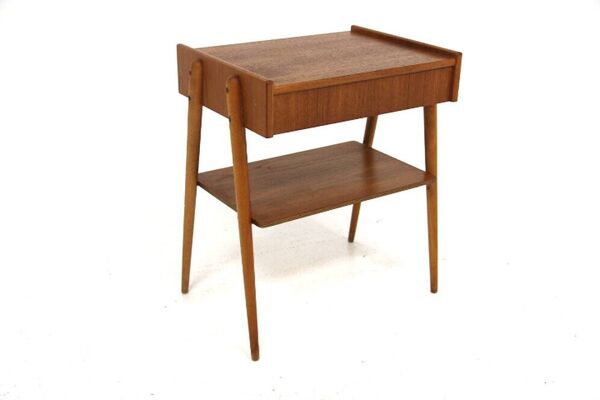 Table de chevet scandinave en teck, AB Carlströms, Suède, 1960
