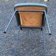 Vintage steel and dark green leather chair from the 60s