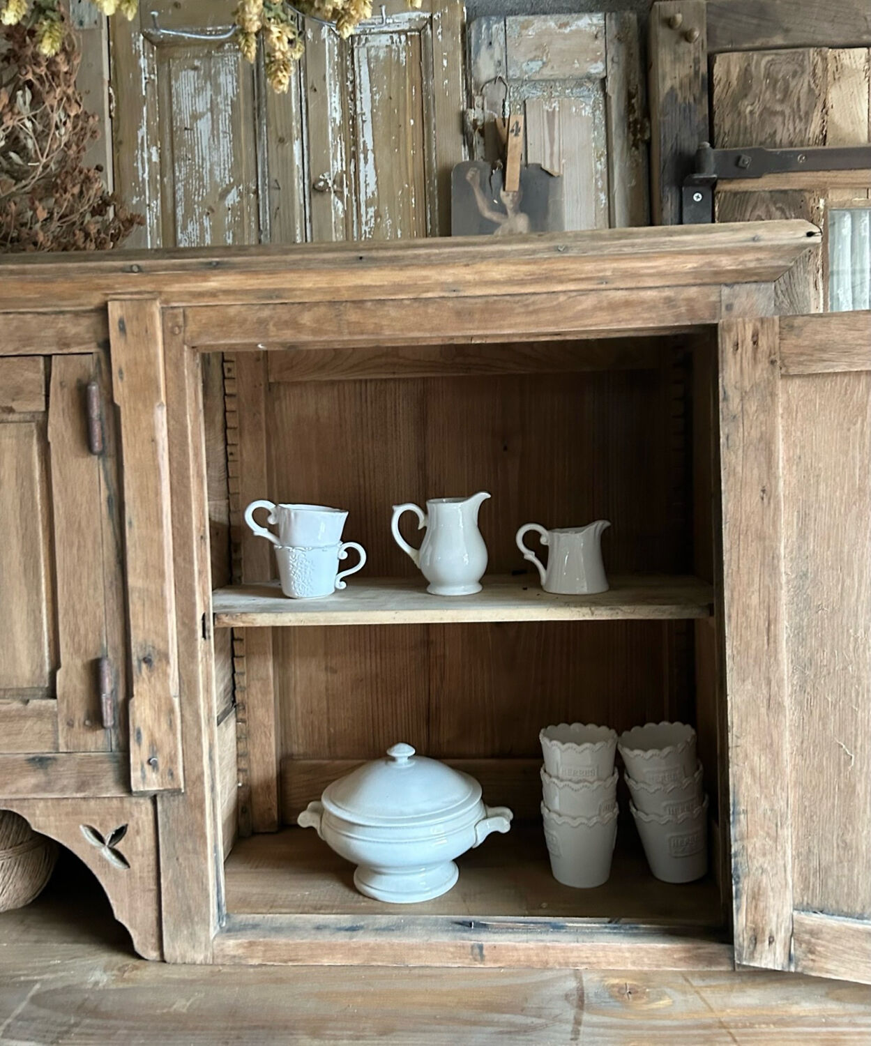 Antique oak dresser top