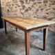 Antique French country dining table – Oak base and pine top, circa 1900
