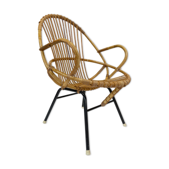 Vintage rattan chair by Dirk van Sliedregt Rohe Noordwolde 1960 from the Netherlands