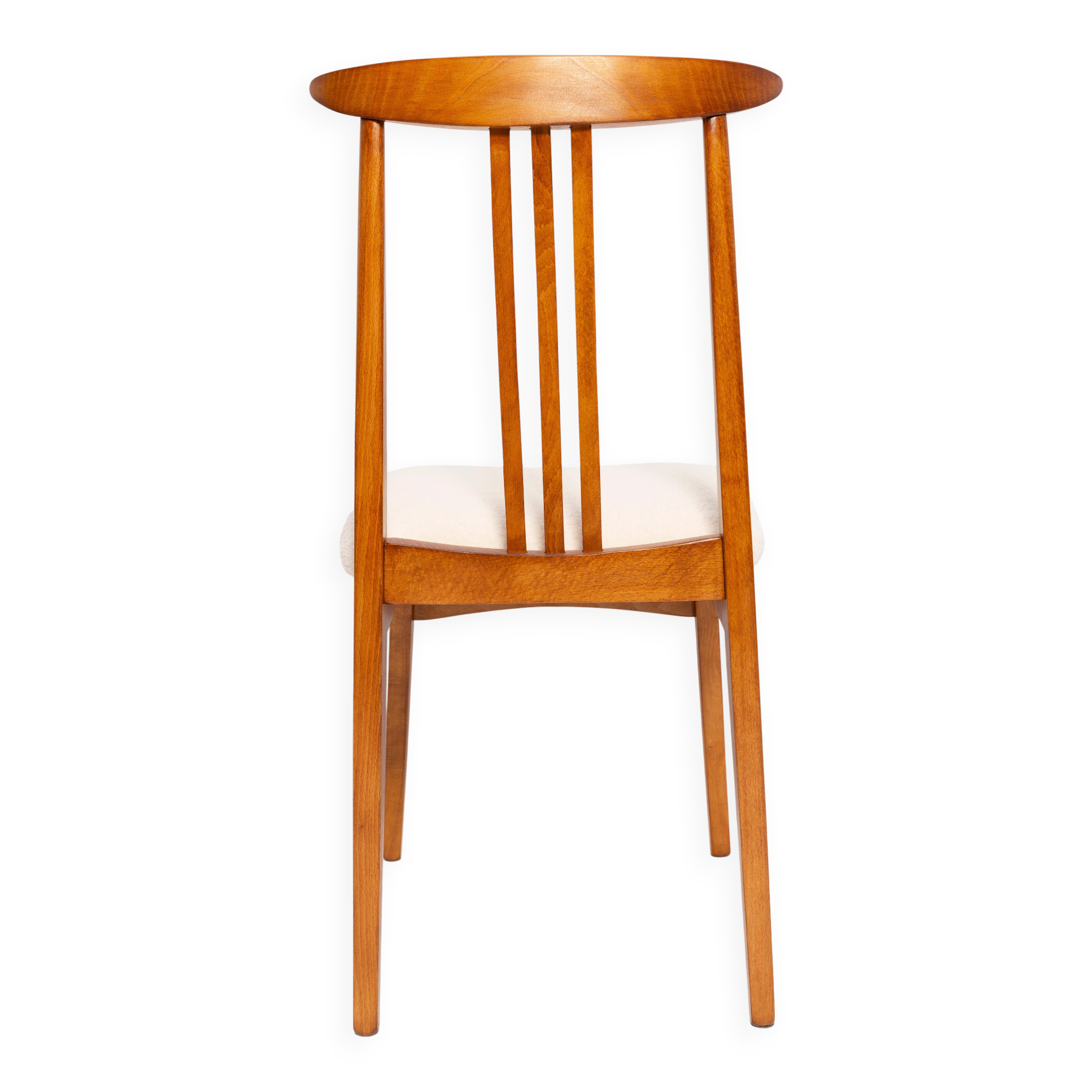 Ivory cream boucle chair mid-century by M. Zielinski, Europe, 1960s