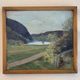 Small Vintage Oil Landscape signed by artist G. Carlson 1947
