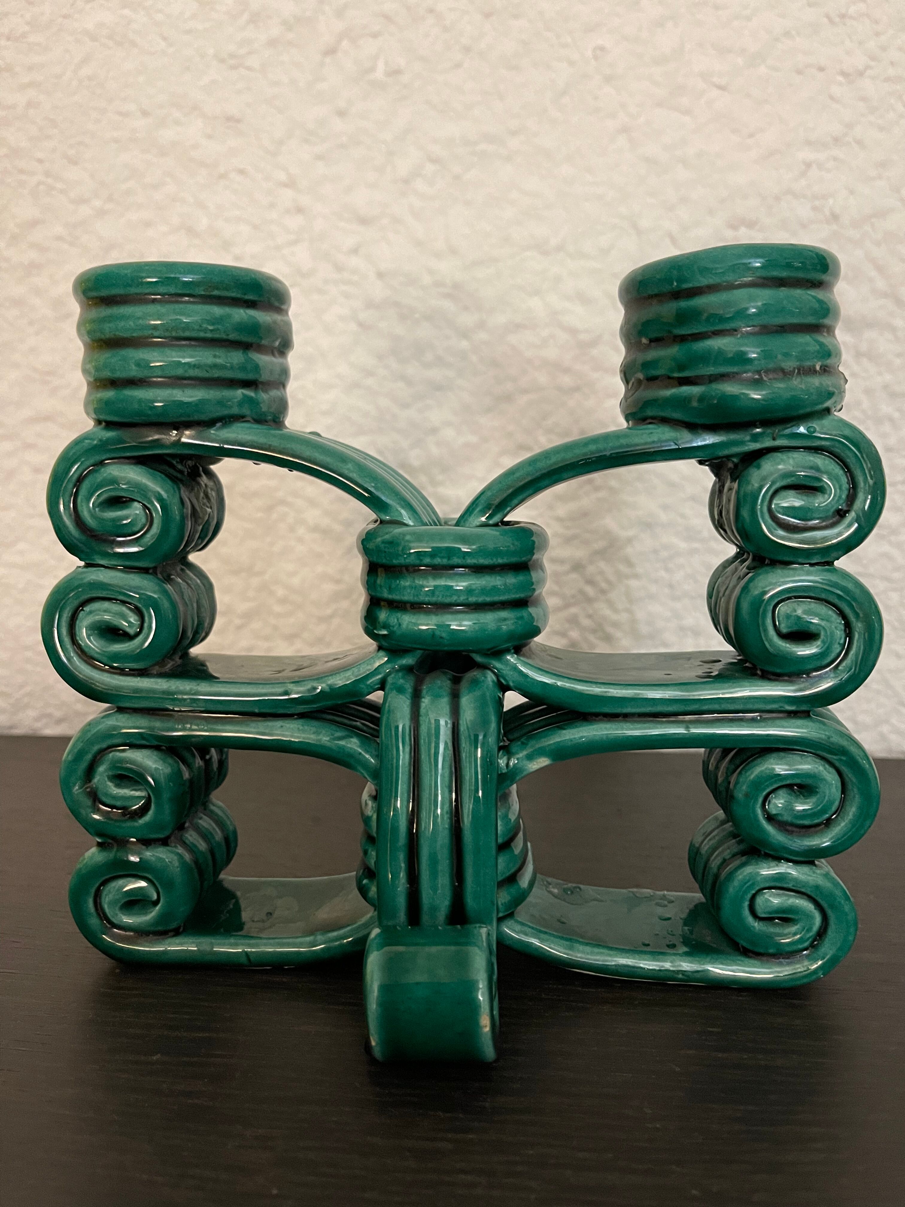 Double ceramic chandelier 50s