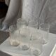Set of 6 orangeade glasses in ribbed glass