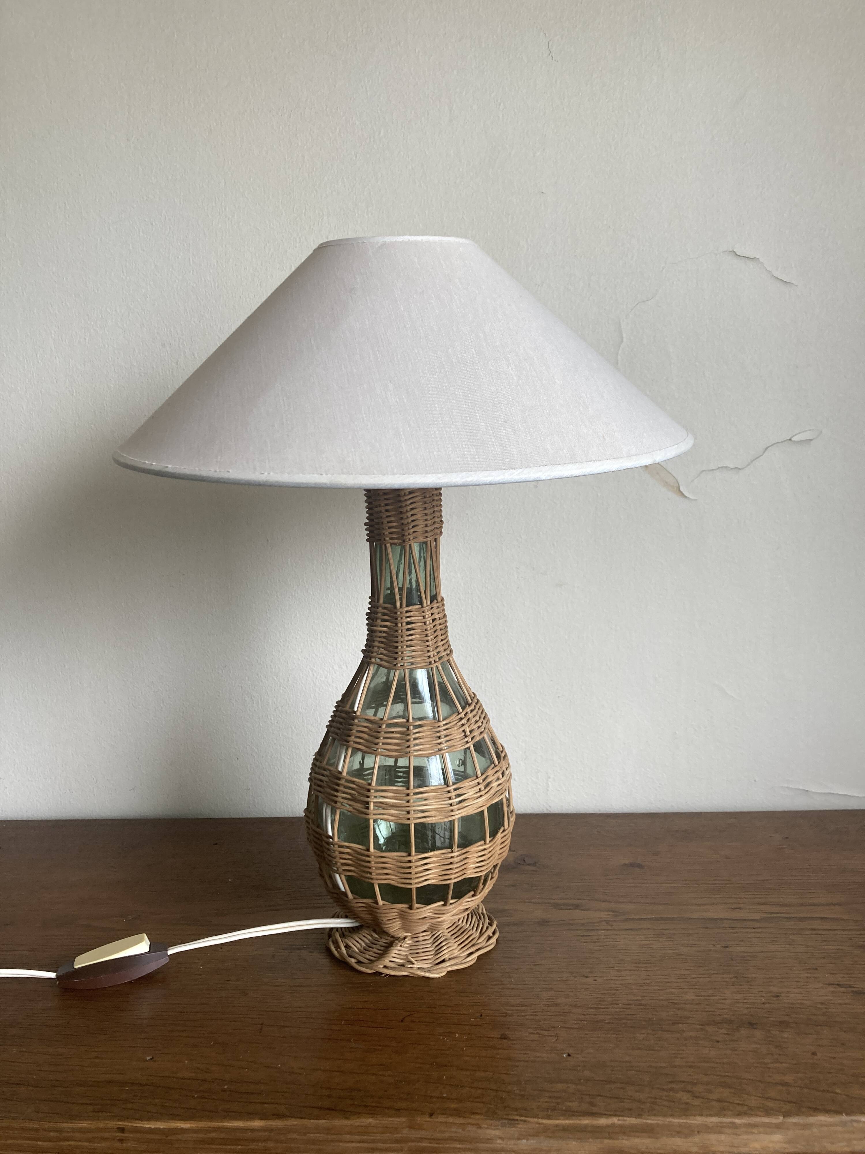 Wicker lamp Provence 1960s