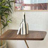 Striped grey bottle artisan vase