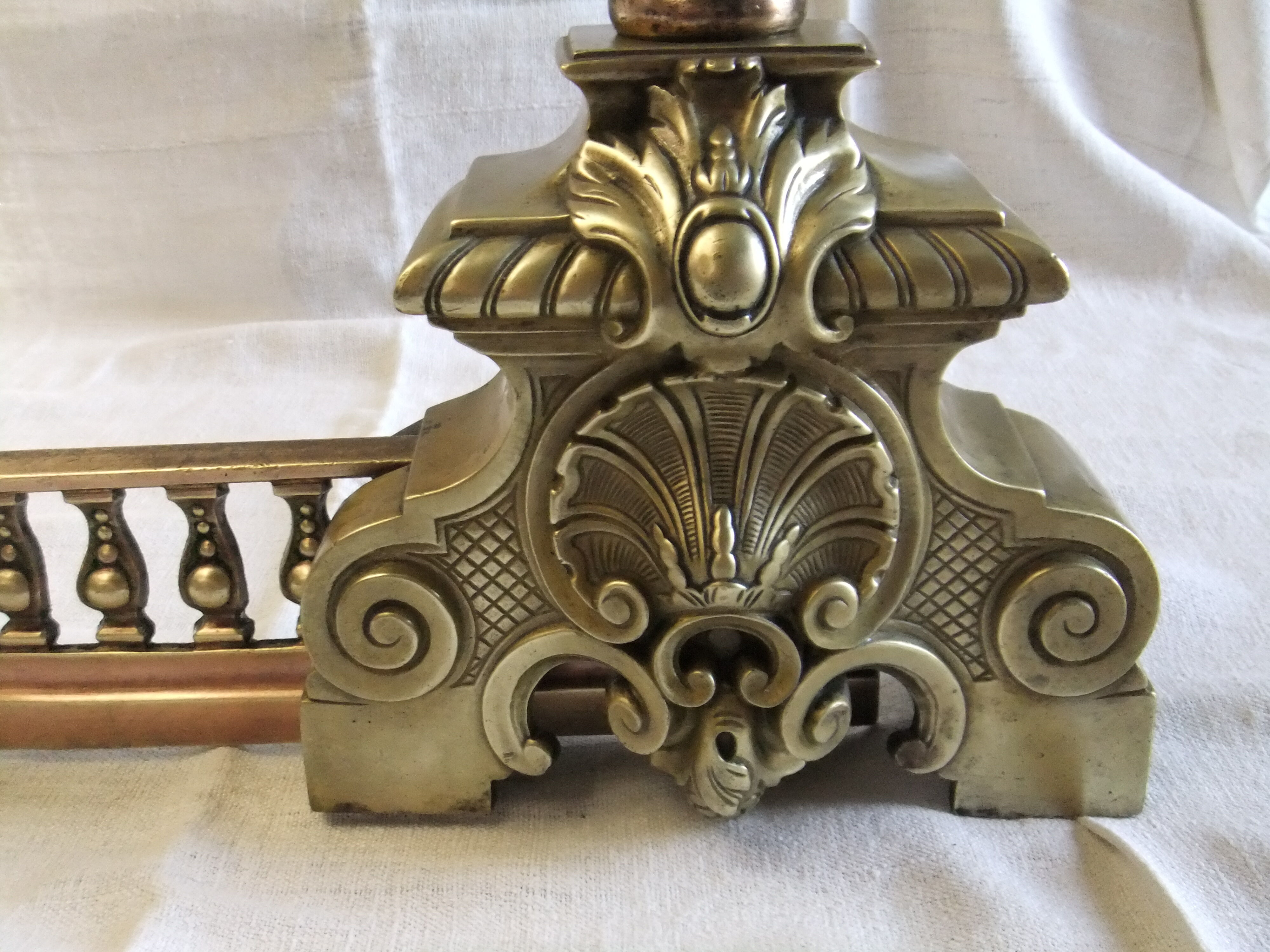 Bronze fireplace bar XIX Front trim Fireplace accessory Louis XV