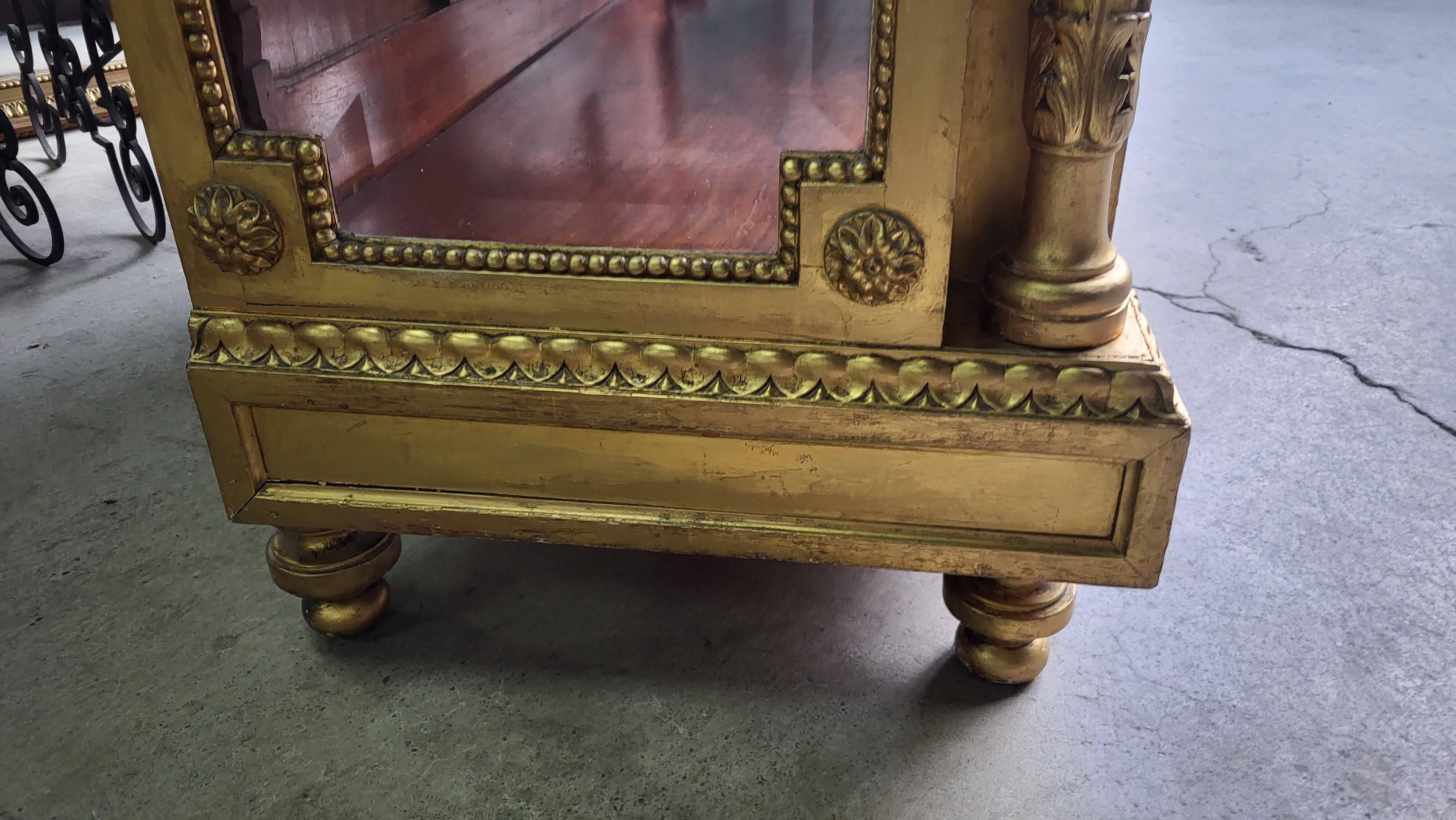 Louis xvi display cabinet in gilded wood