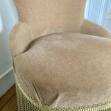 Beige velvet armchair