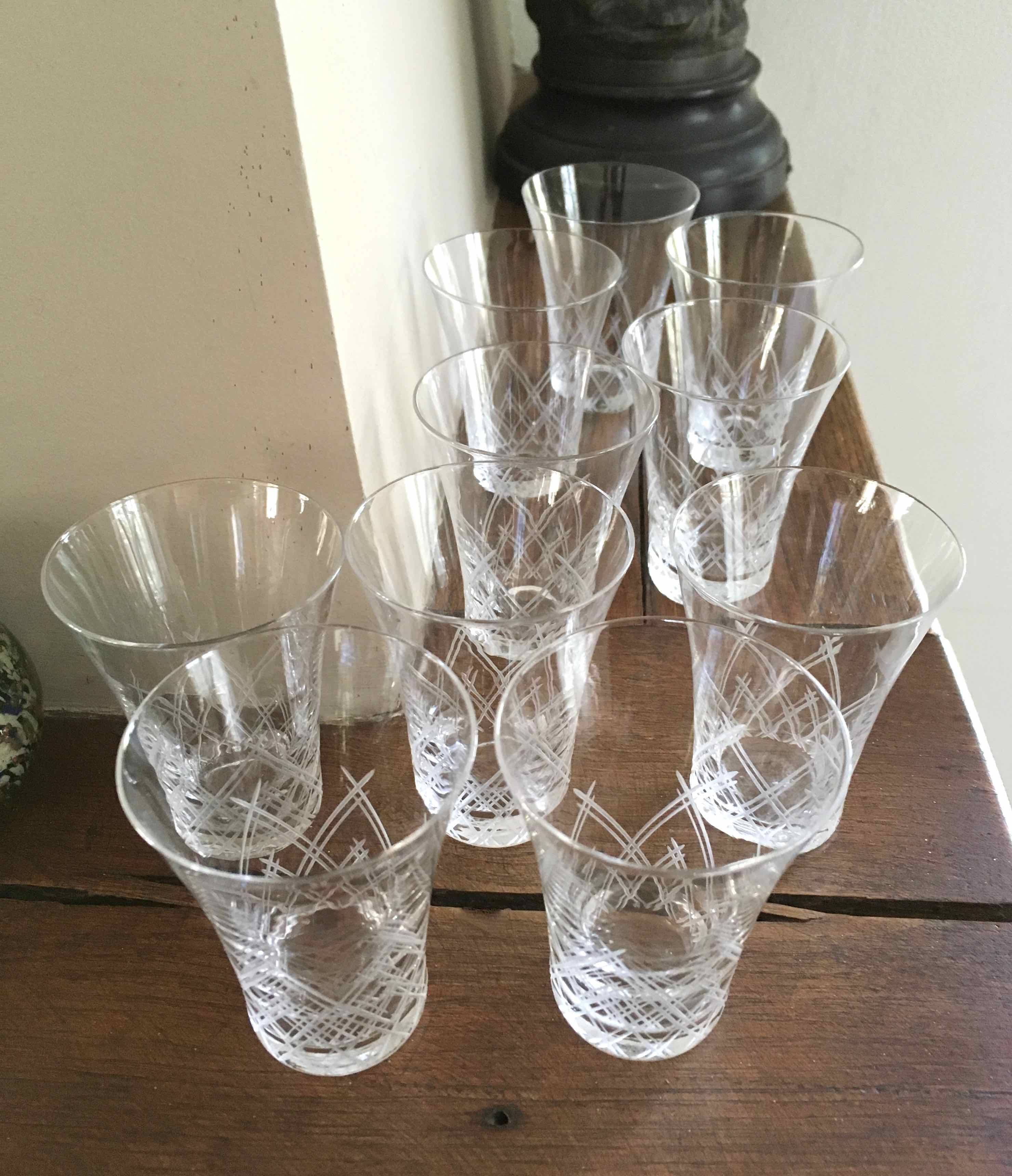 10 old alcohol goblets
