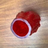 Thick glass vase with heavy bark, German mid-century by Ingrid Glas, Germany, 1960s.