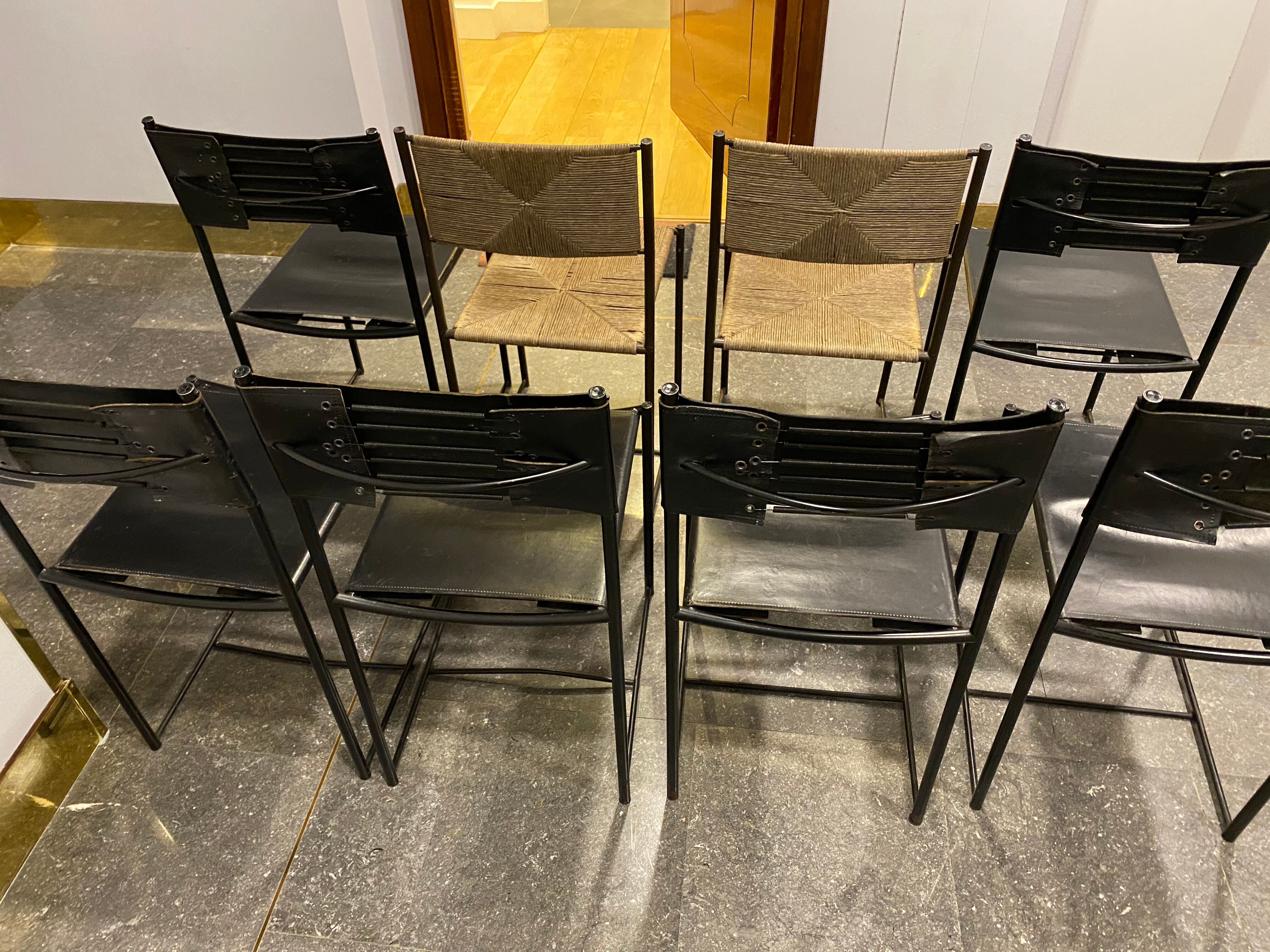 8 spaghetti chairs "101" by Giandomenico Belotti, Alias