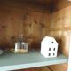 Vintage Parisian wardrobe with 1 vintage door re-enchanted in verdigris
