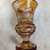 Amber crystal vase