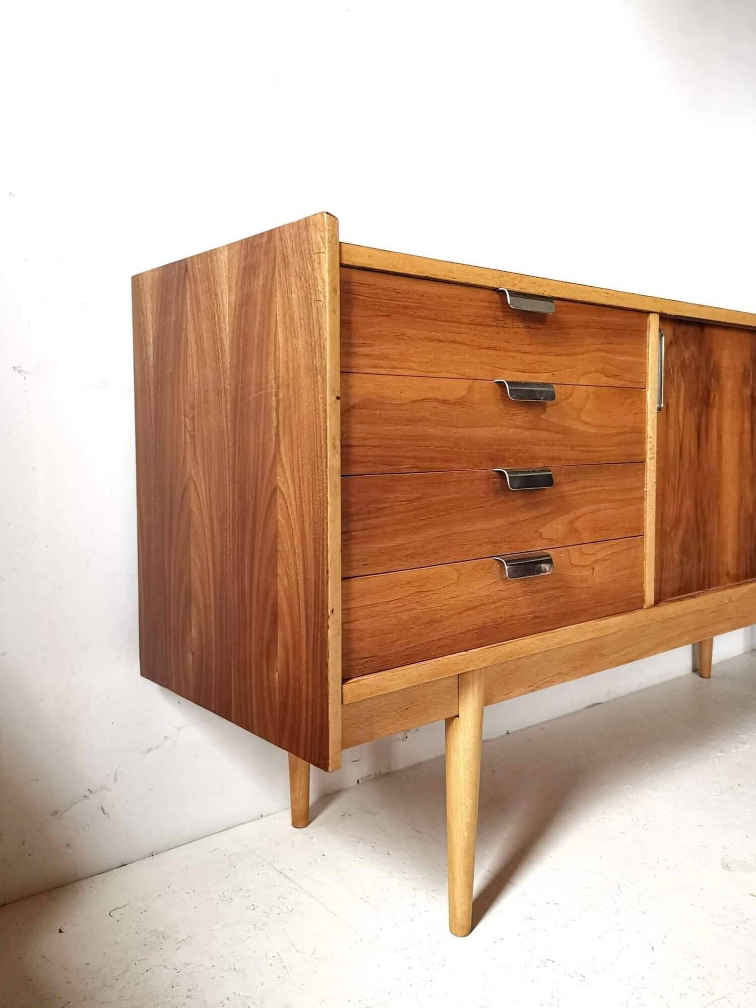 Walnut veneer sideboard by Bytomskie Zaklady, Polish Mid-Century 1960s