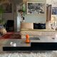Table basse aluminium et bois