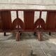 Pencil reed rattan bamboo coastal palm leaf bench sofa, Vivai del Sud 1970s