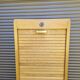 Large vintage 70s wooden curtain filing cabinet