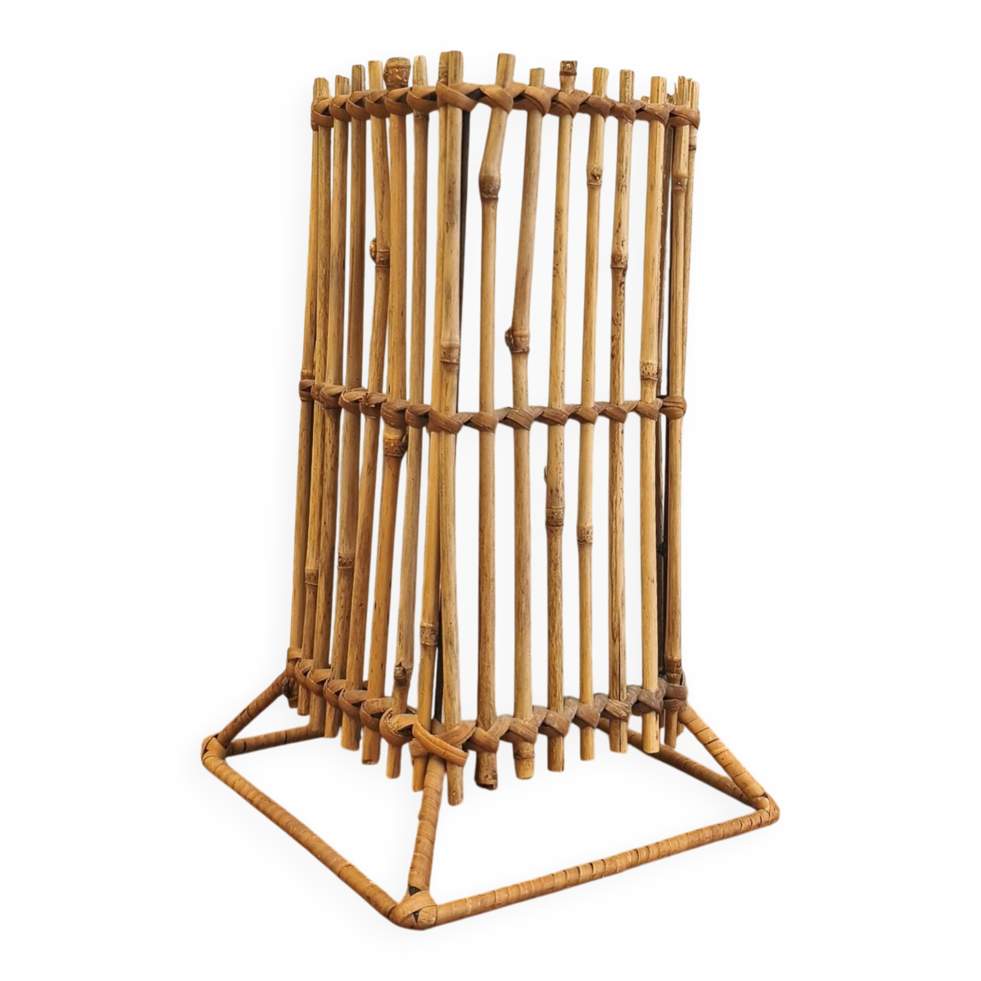 Modernist design table lamp, bamboo and metal