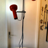 Lampadaire original deux spots orange 1970