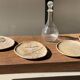 Small oval beige solid petrified wood tray or pocket emptier D24-19 -3311