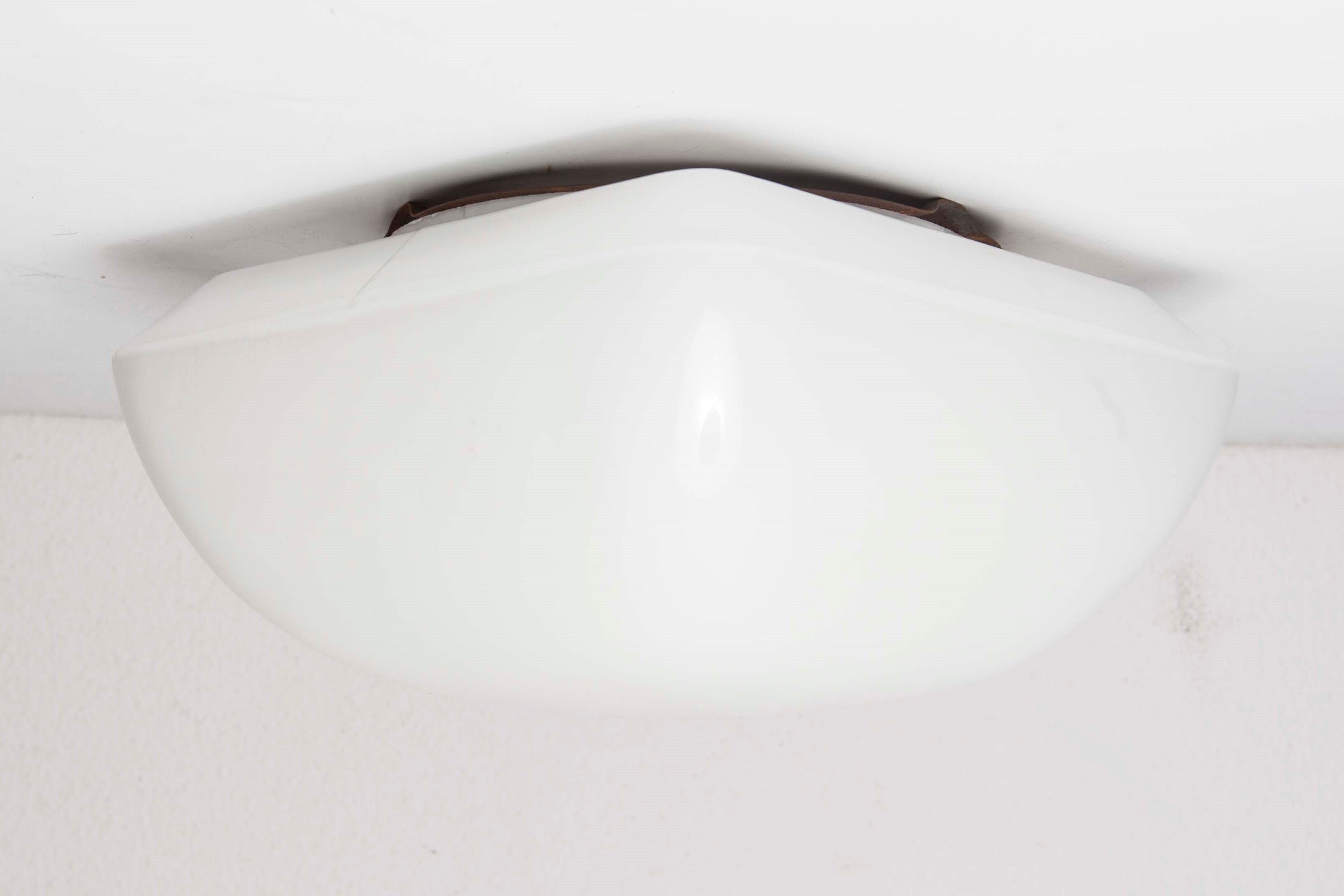 White opaline ceiling light, 60s